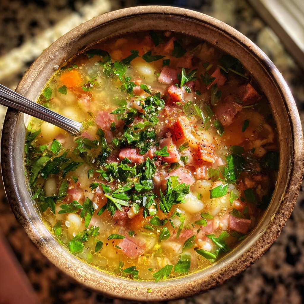 Ham and Bean Soup with Fresh Herbs