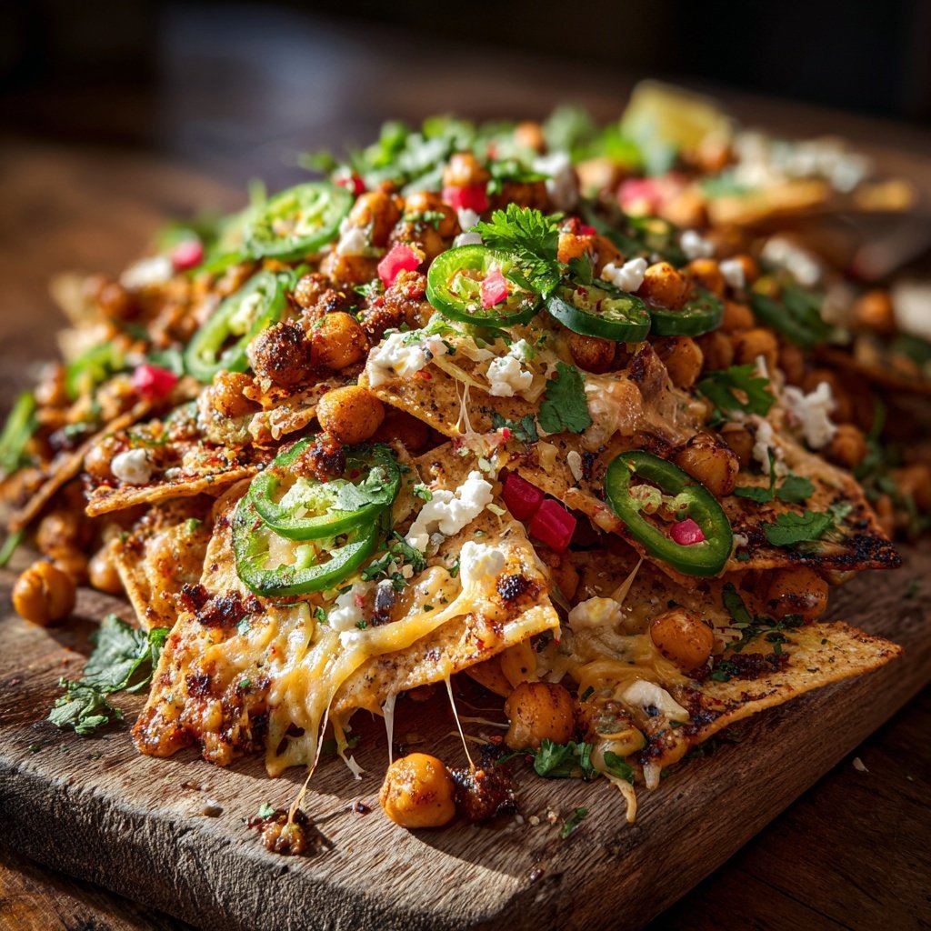 Spicy Roasted Chickpea Nachos